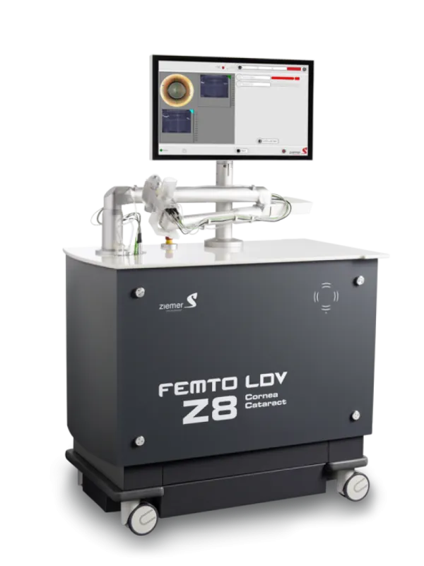 Equipamento de laser de femtosegundo Femto LDV Z8 utilizado na cirurgia de anel intraestromal para ceratocone